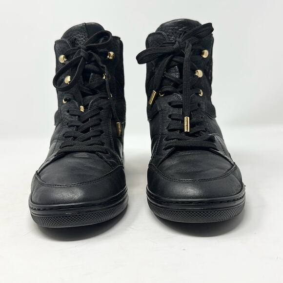 Louis Vuitton Cliff Women's Sneakers High Top Leather Suede Monogram Black Sz 39 - Picture 6 of 15